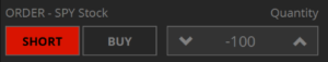 Short sell button in tastyworks