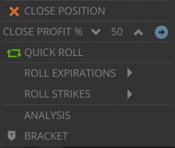 tastyworks close position